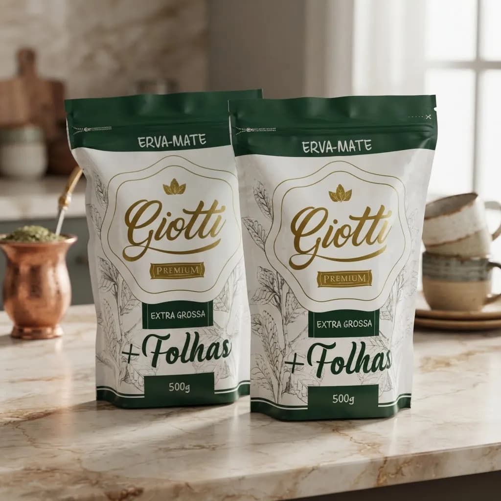 Kit 2 Erva Mate Giotii Premium Extra Grossa + Folhas 500g Cada