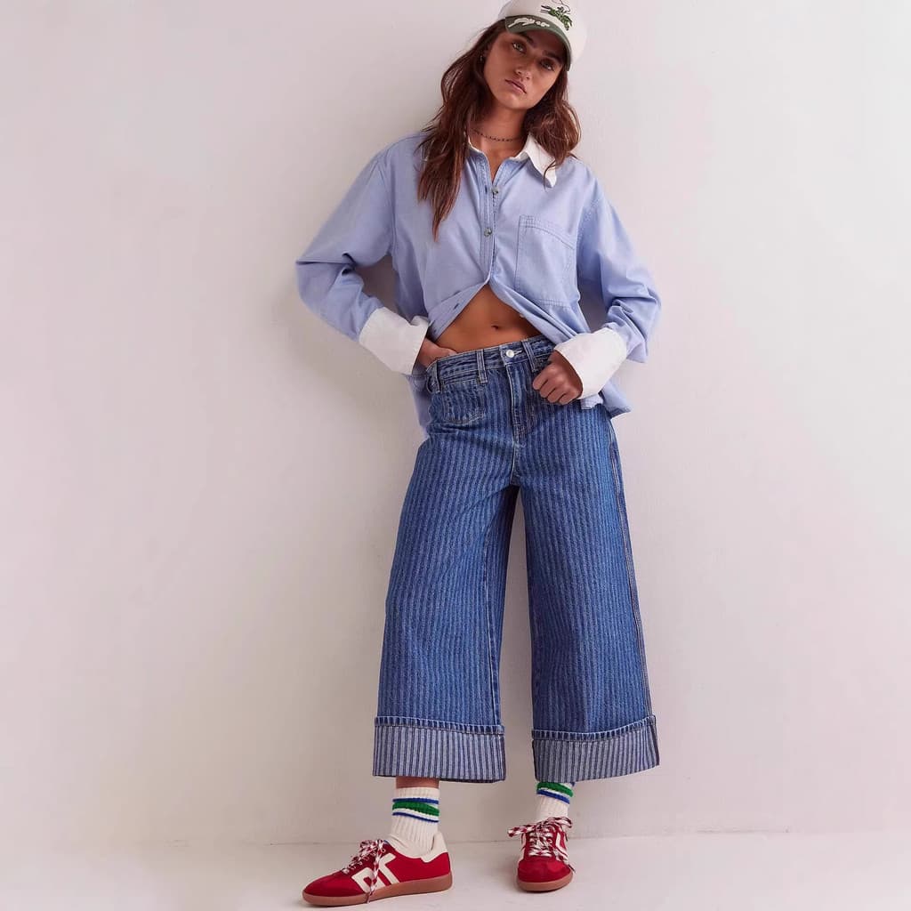 calca Calça Feminina Retrô Lavada De Cintura Média Com Listras Desgastadas Para Emagrecer E jeans Femininos De Perna Ret