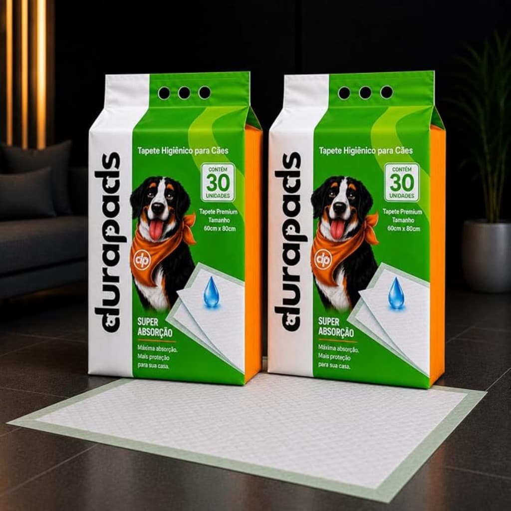 Kit 2 Tapete Higiênico para Cachorro Durapads 60 x 60cm - 60 Un