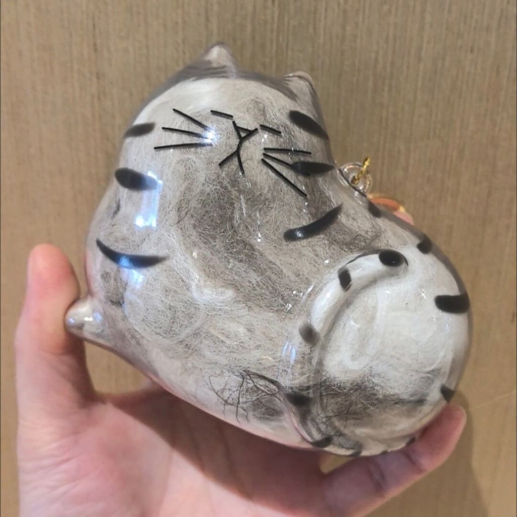 Chaveiro de cabelo de gato de grandes dimensões cápsula charme cápsula brinquedo armazenamento coleção comemorativa saco