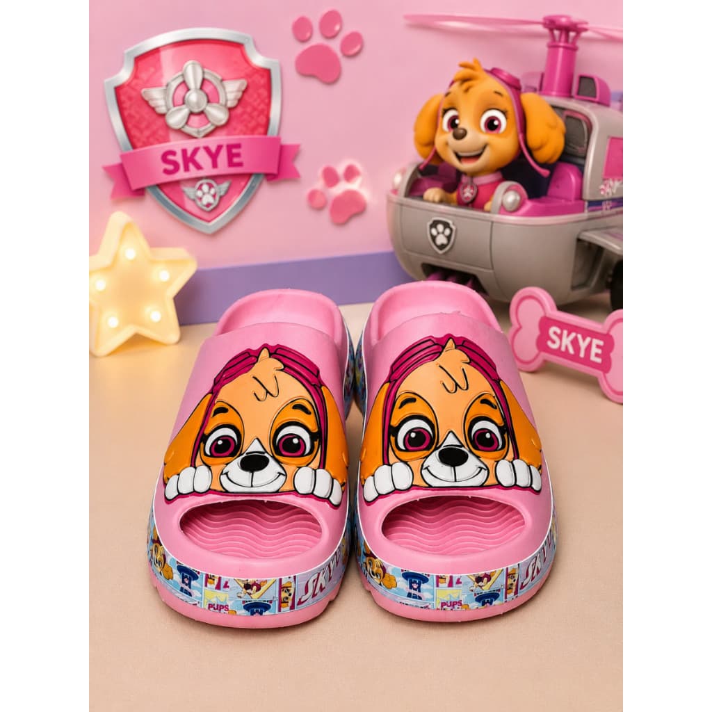 Sapato Infantil Skye Patrulha Canina Chinelo Slide Leve e Confortável Sandália Passeio