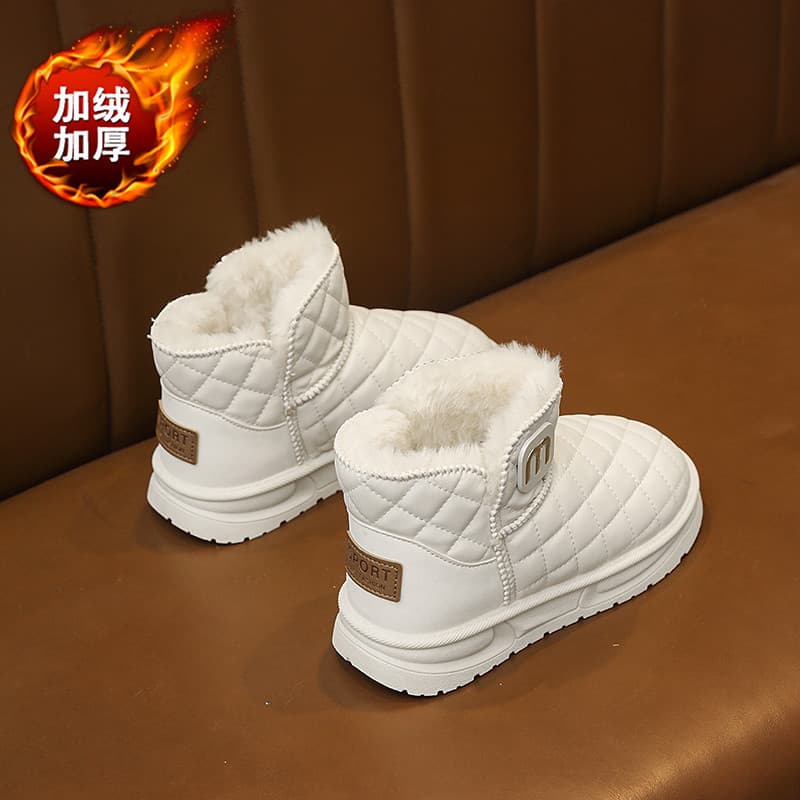 2026 botas infantis de algodão grande Premium tamanho padrão não muito pequenas crianças quentes sapatos de algodão gran