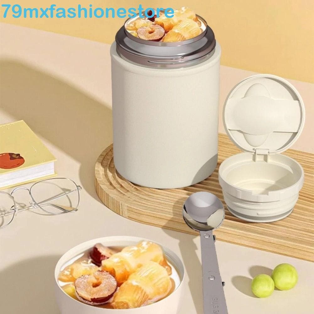 Frasco Térmico Para Alimentos MXFASHIONESB , Copo De Sopa Térmica Portátil De 500ml , Lancheira De Aço Inoxidável De Cam