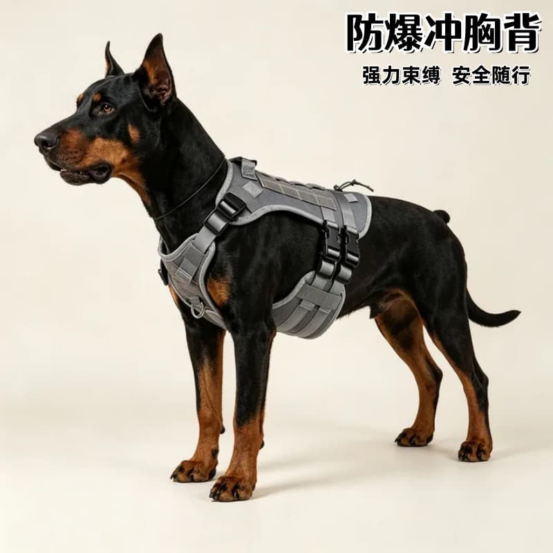 Coleira para cães à prova d'água e à prova de explosão, estilo colete, para cães médios e grandes, coleira tática anti-f