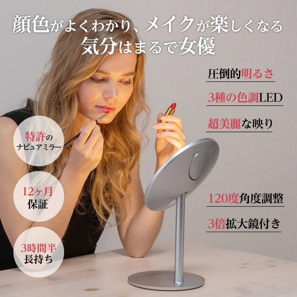 Estoque pronto japonês Original Hori endoscópio LED espelho de maquiagem Desktop profissional de alta definição sem dife