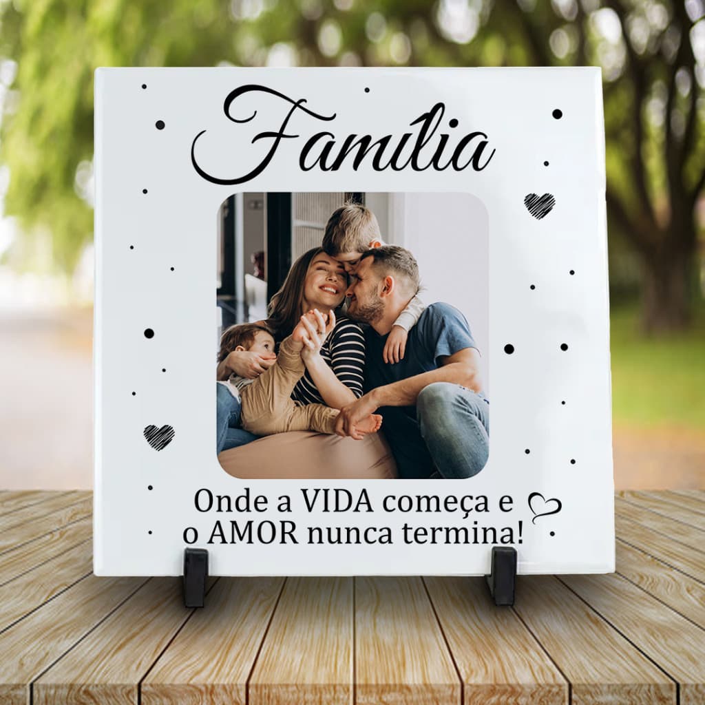 Azulejo Personalizado Presente Foto de Familia Frase