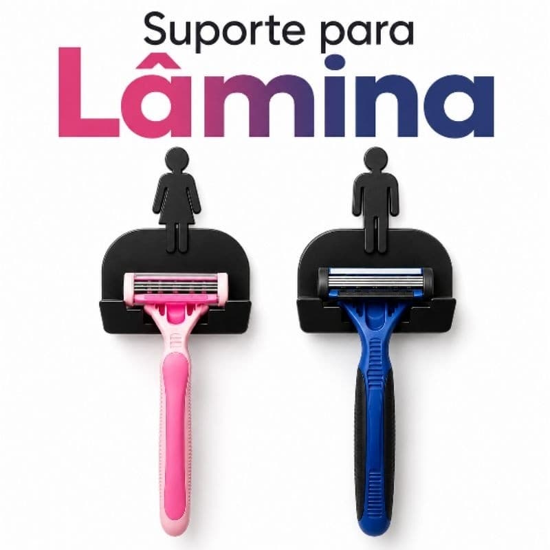 Kit Suporte Para Gilete Adesivo Sem Furos Organizador De Barbeador Masculino Feminino Parede Banheiro Alta Fixação
