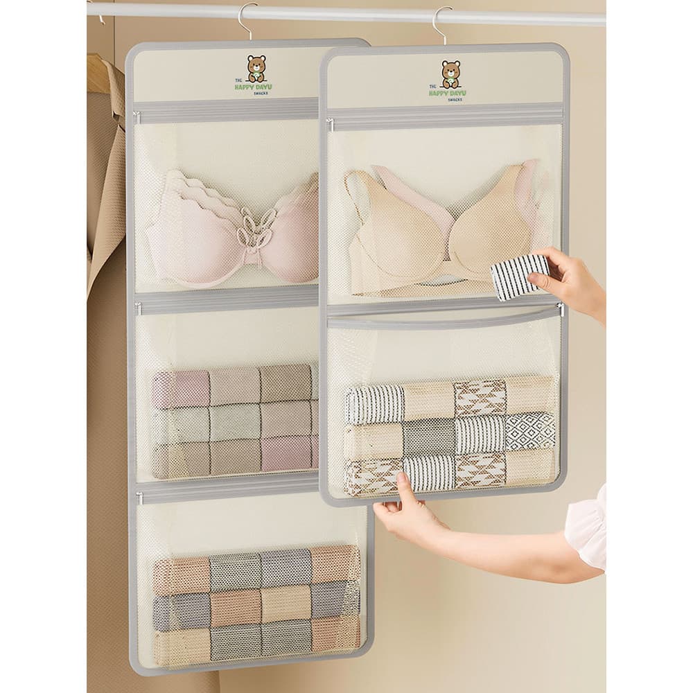 Saco de armazenamento de roupa interior pendurado guarda-roupa roupa interior meias organizador saco dormitório estudant
