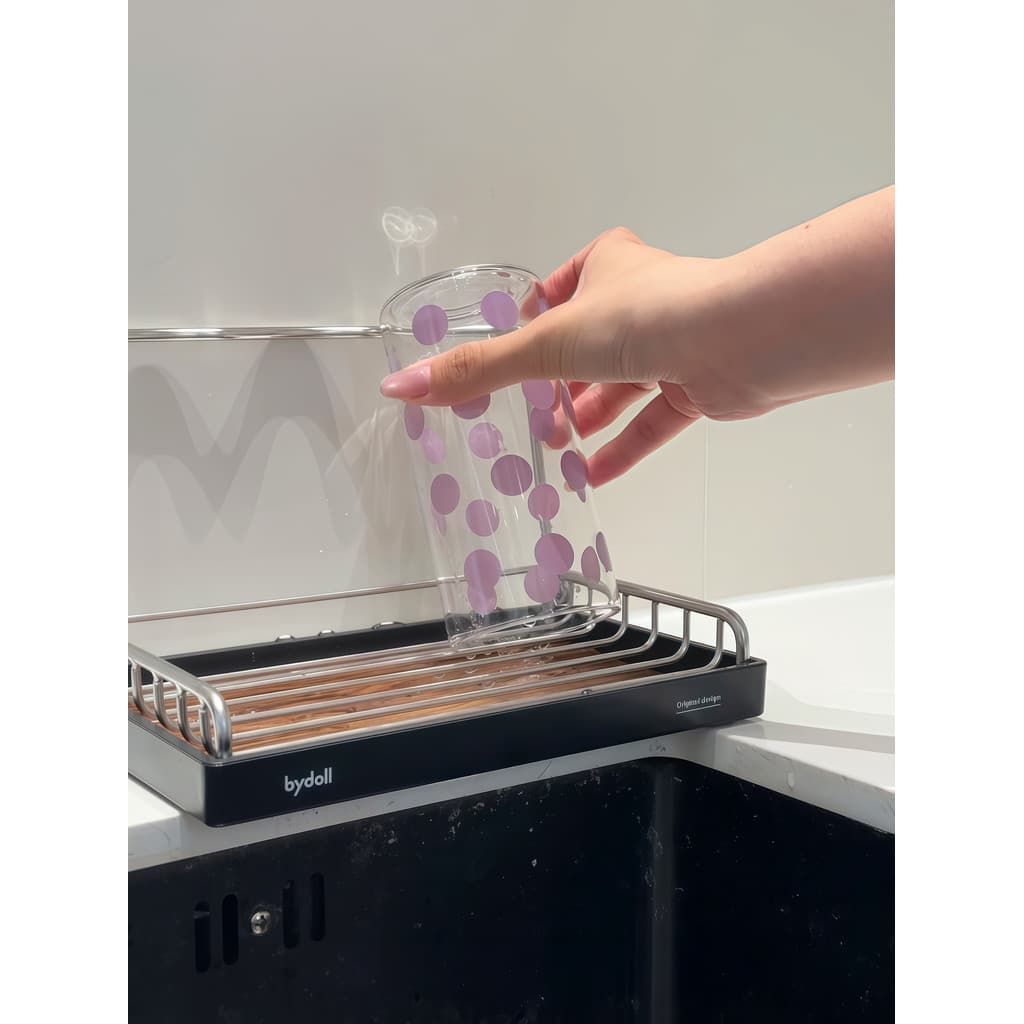 Pano para Copo de Água Drenagem Dupla!Prateleira de cozinha em aço inoxidável, bancada, armazenamento multifuncional, dr