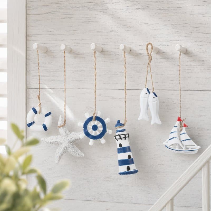 6 Pçs Estilo Praia Ornamentos Mediterrâneo Pendurado Decorações Para Casa Festival Pingentes Decorativos Yujingyouzhang