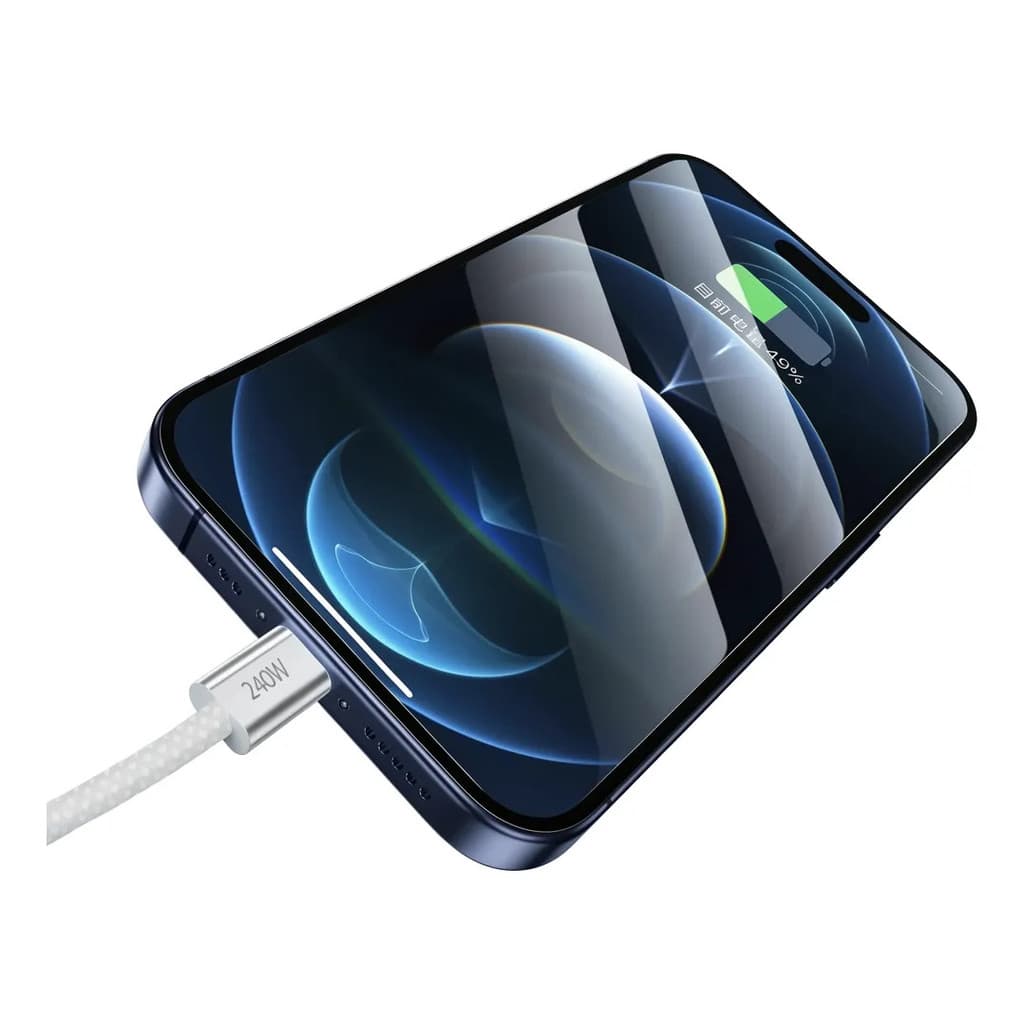 Cabo Usb-c Turbo Para iPhone 15 16 17 240w 2 Metros Trançado
