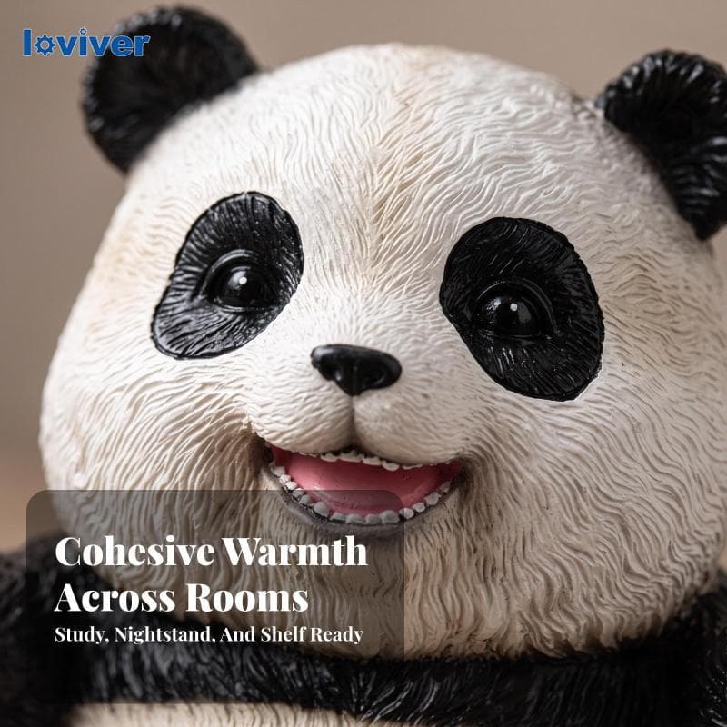 Estatueta De Panda Fofa De Resina Em Miniatura Compacta Resistente Para Crianças , Mesa , Prateleira