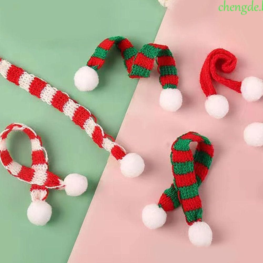 Brinquedo De Ornamento De Mini Cachecol CHENGDEBR , Decoração De Boneca De Malha Vermelha E Branca De Fibras Acrílicas ,