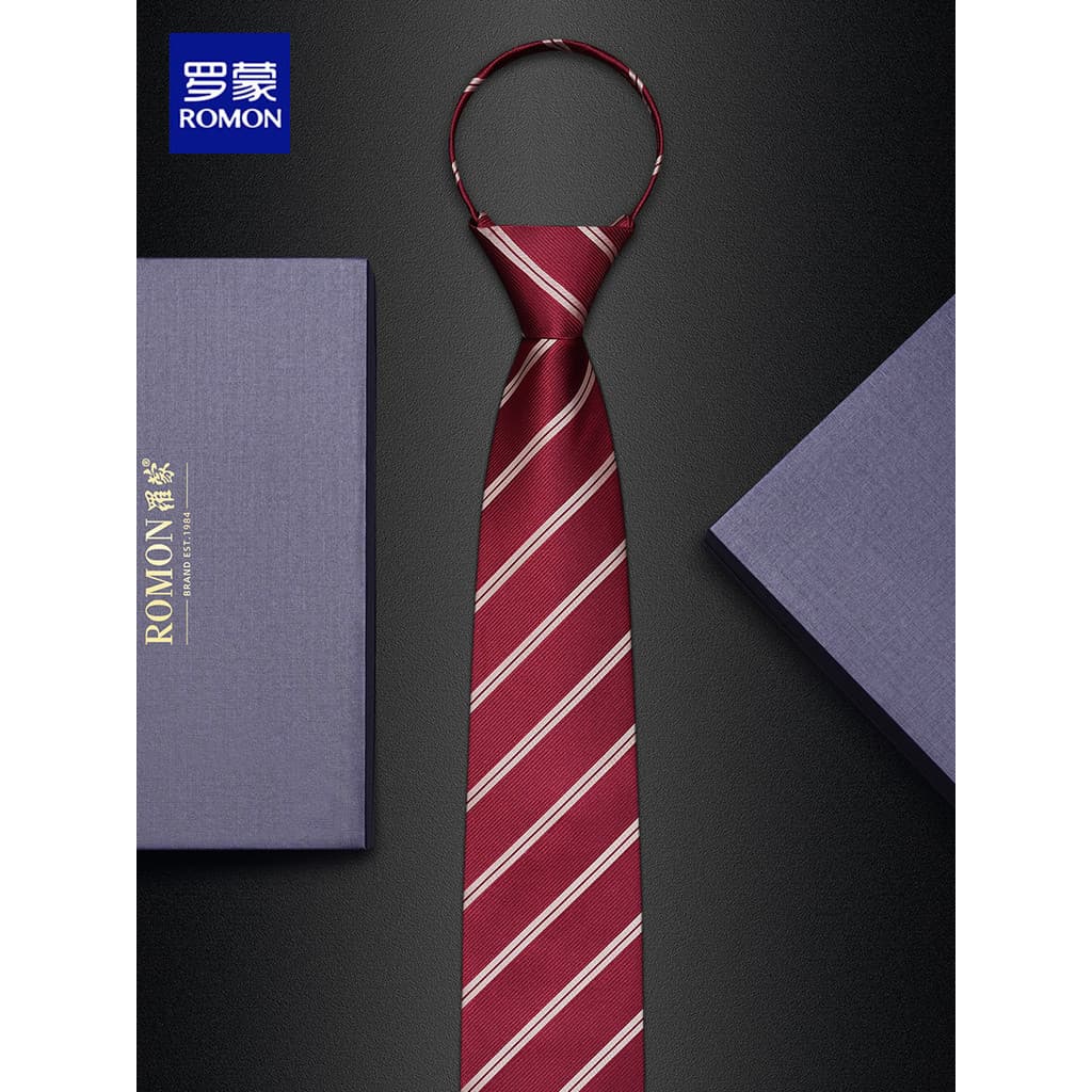 Gravata Lomon casamento noivo sem nó vermelho High-End casamento masculino roupa Formal listrado grupo de irmãos de negó