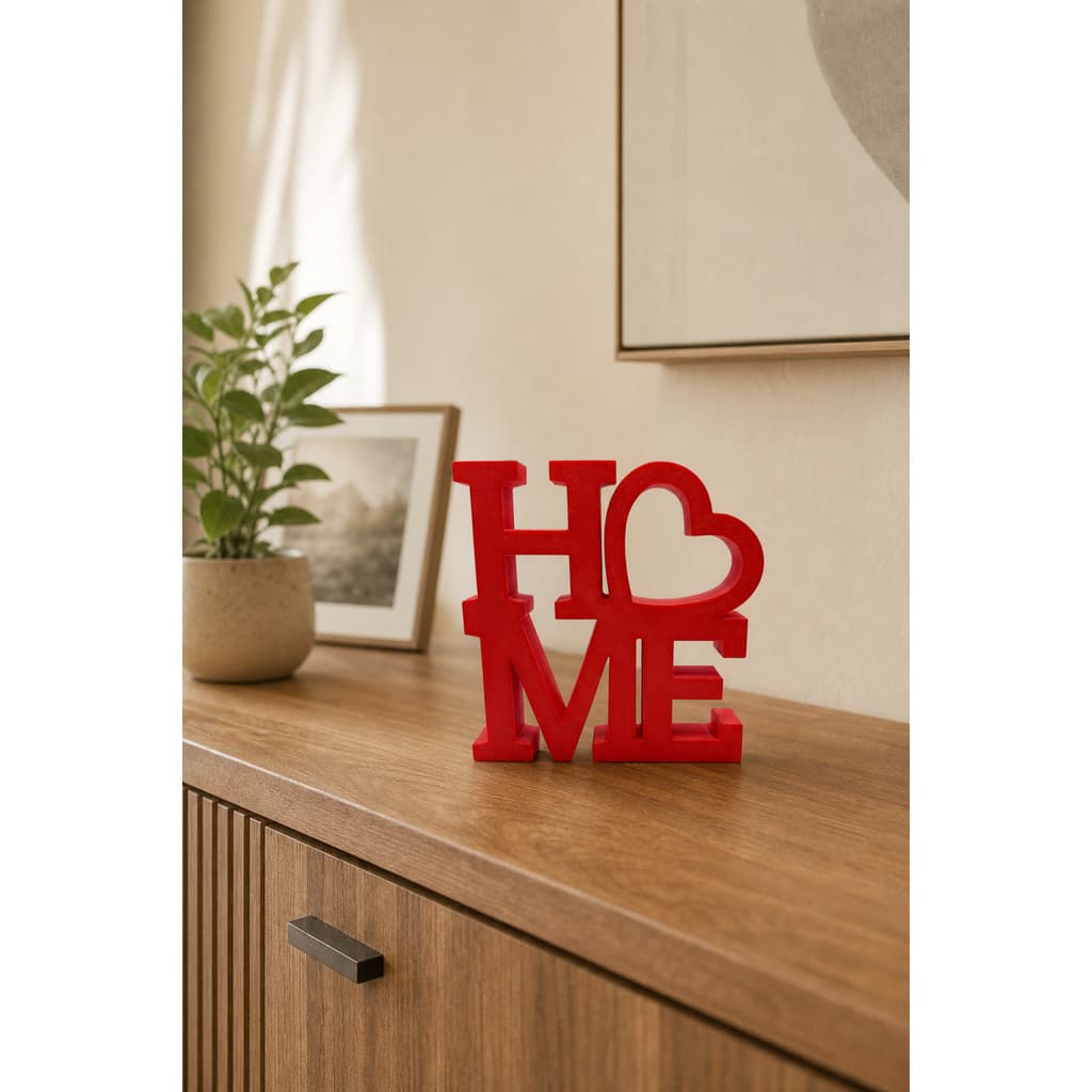 Letreiro Decorativo HOME 3D Com Coração Enfeite De Mesa Sala Quarto