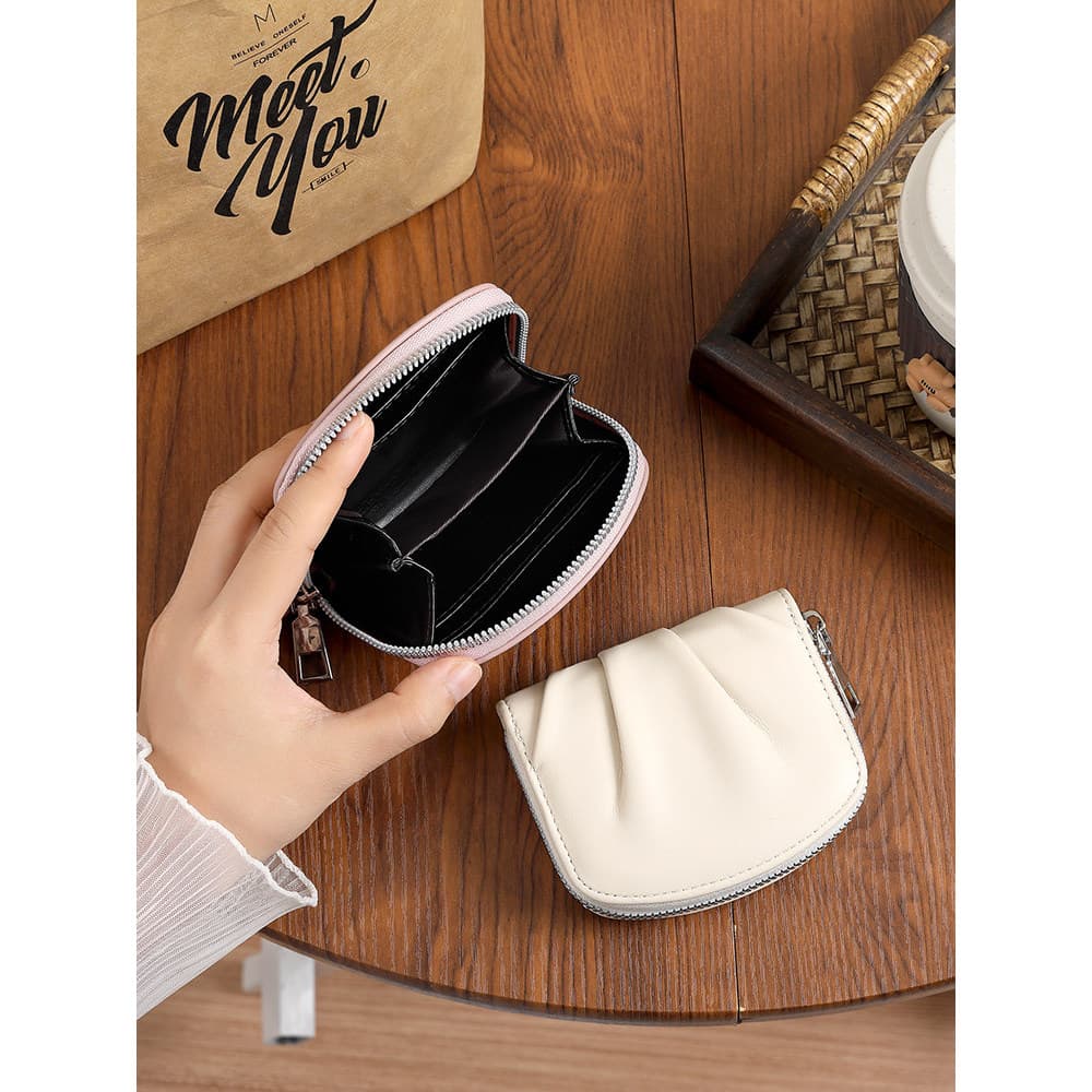 carteira feminina pequena carteira 2026 novo estilo carteira feminina estilo curto plissado simples bonito pequeno cor s
