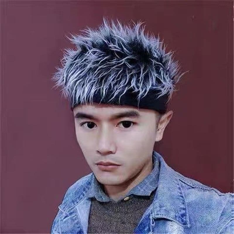 boné boné masculino Peruca chapéu masculino de uma peça moda verão usar cabelo curto completo chapelaria masculino rua