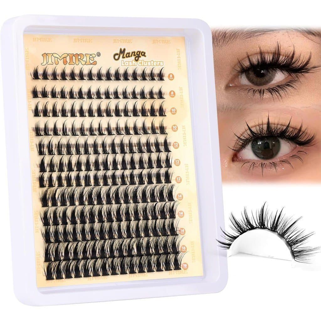 Cílios Postiços JIMIRE Natural Mango Cluster, 180 Cílios Individuais, Extensões de Cílios Finas, Cílios Individuais X0V7
