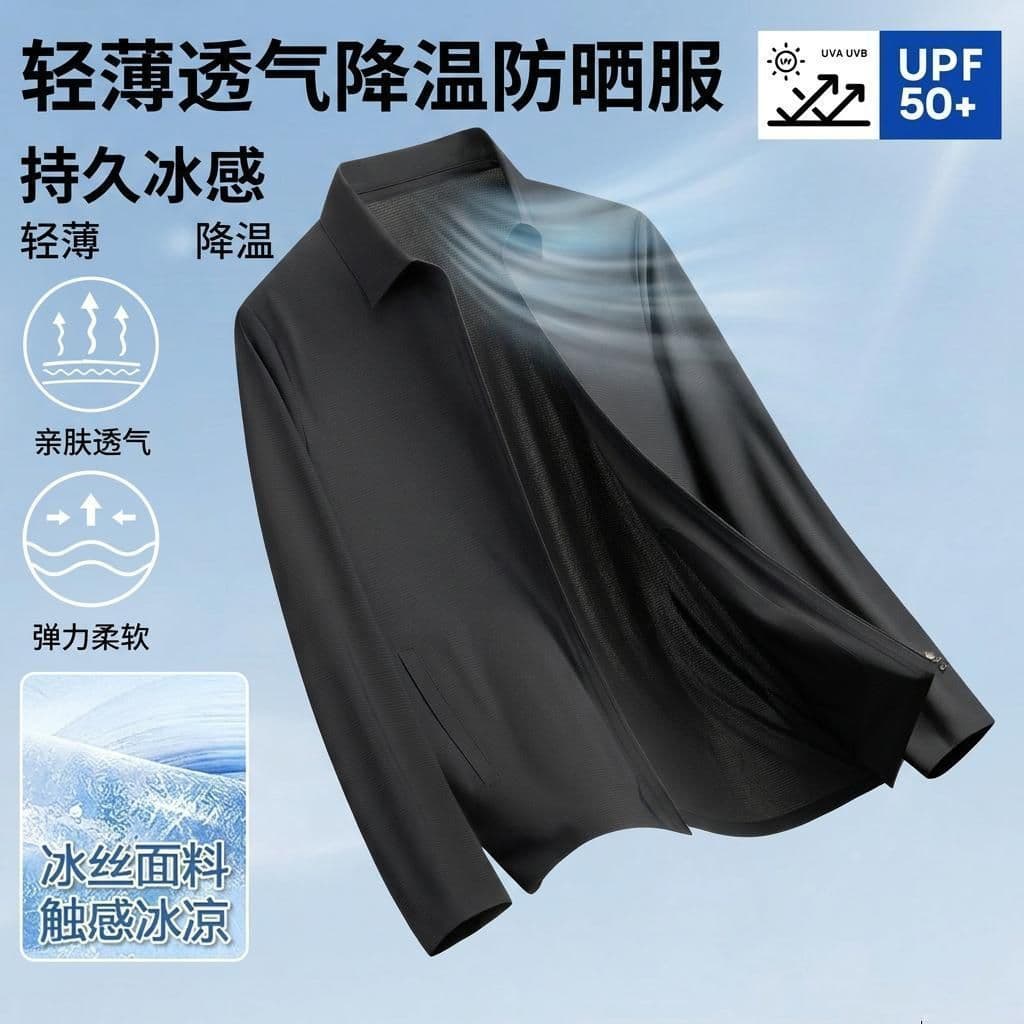Protetor solar roupas respirável Anti-ultravioleta masculino administrativo protetor solar roupas masculinas de alta qua