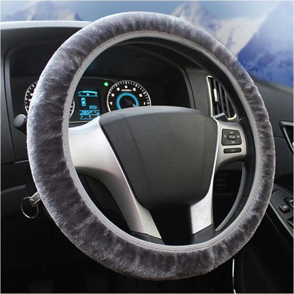 Capa Elástica Felpuda Para Volante Ziciner , Protetor De Macio De 15'Inverno Quente , Capas Fofas Antiderrapantes Rodas
