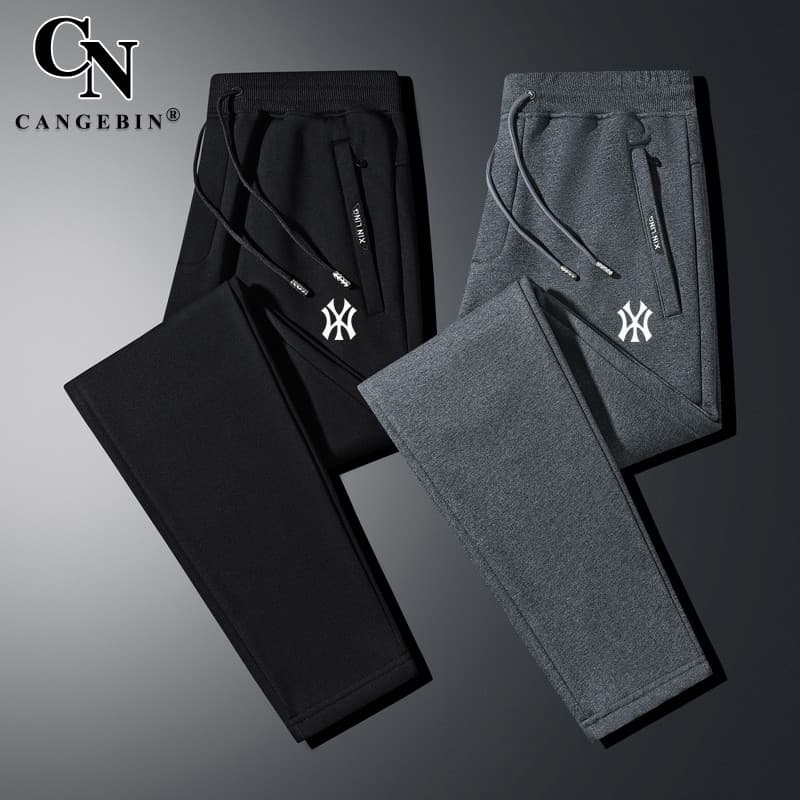 Calça de moletom masculina outono forro de lã engrossado calças esportivas 2026 novo estilo Street Wear puro algodão pri