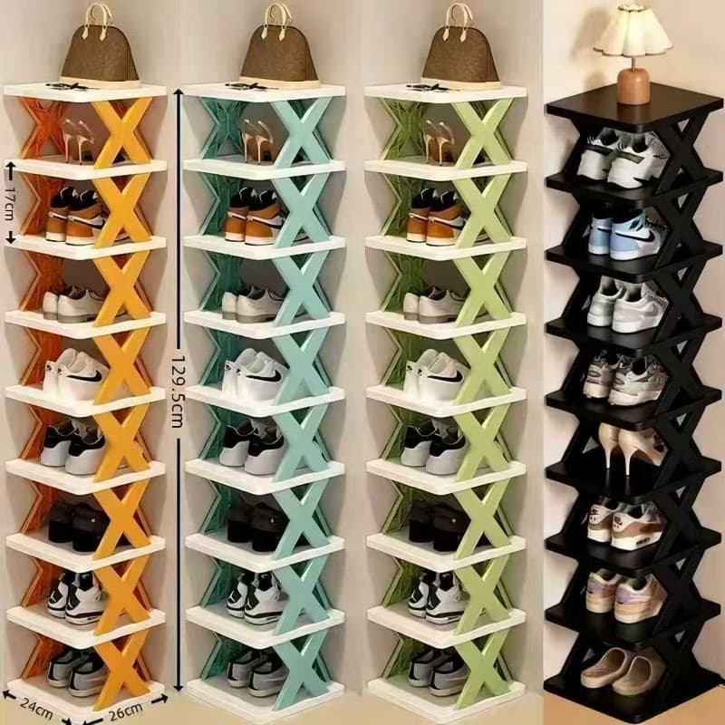 Cross-Border que economiza espaço Multi-camada pequena estreita dobrável sapato Rack dormitório porta Anti @