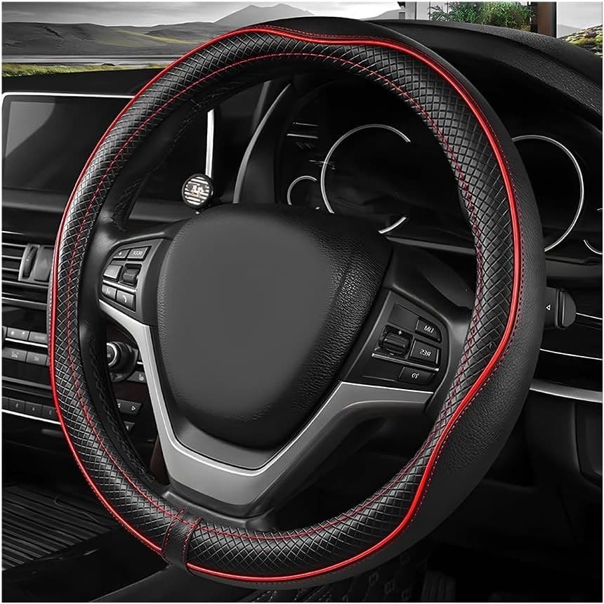 Capa De Volante De Carro , Protetor Automático De Couro Respirável Antiderrapante De 15 Polegadas , Macia Surround Compl