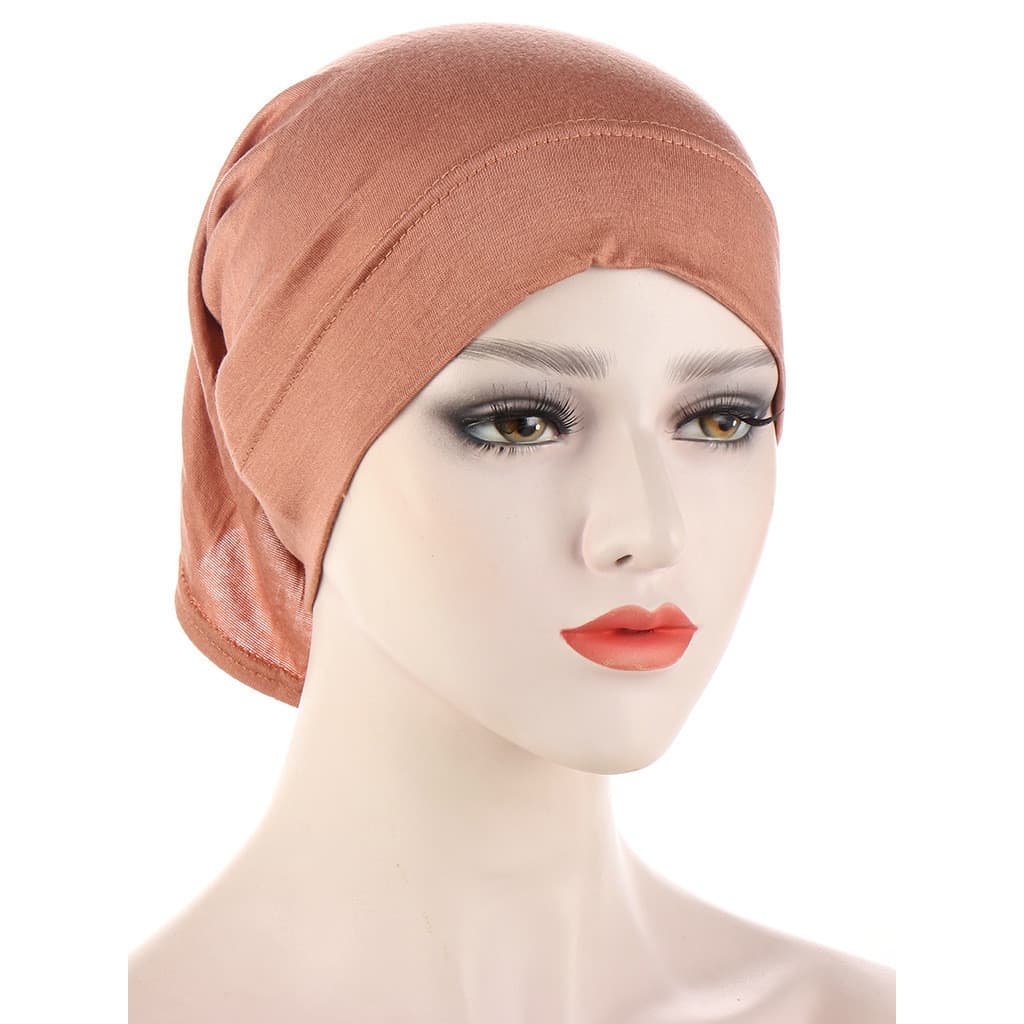 Boné turbante feminino novo estilo Base multicolorida algodão mercerizado cor sólida tubo boné turbante