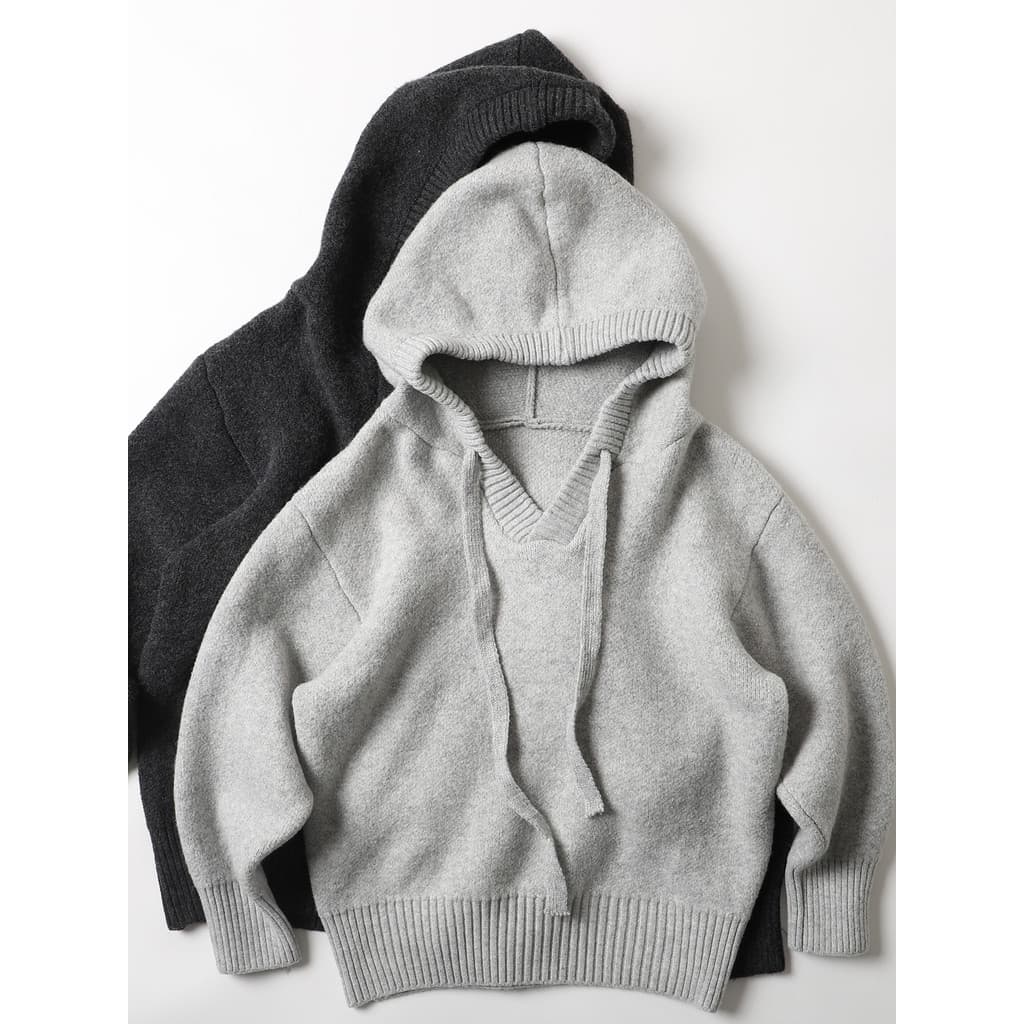 Lã misturada Retro com capuz camisola masculina outono inverno estilo preguiçoso solto Bottoming malhas jaqueta superior