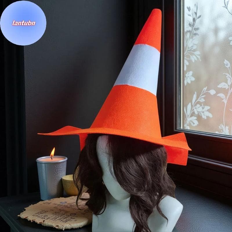 LANTUBN Engraçado Dobrável Tráfego Cone Chapéu Eco-Amigável Não Irritante Para Todas As Idades Desempenho De Palco Carna