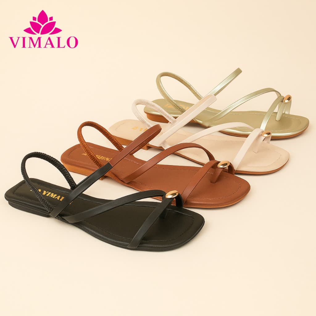 Sandália Rasteira Feminina Bico Quadrado VLRAST05 - detalhe alça dedo