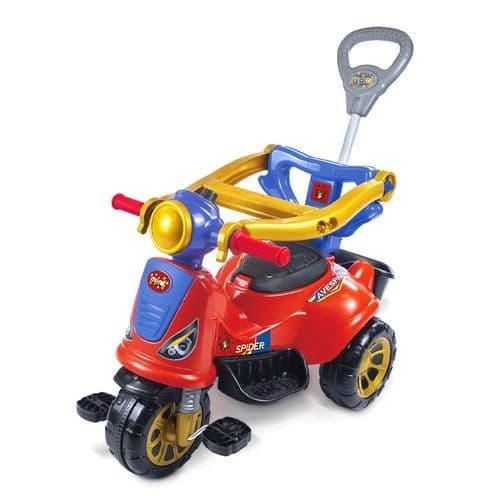 Triciclo Infantil Passeio Seguro Confortável Pedais Apoio Rodinhas Giratórias Durabilidade Colorido