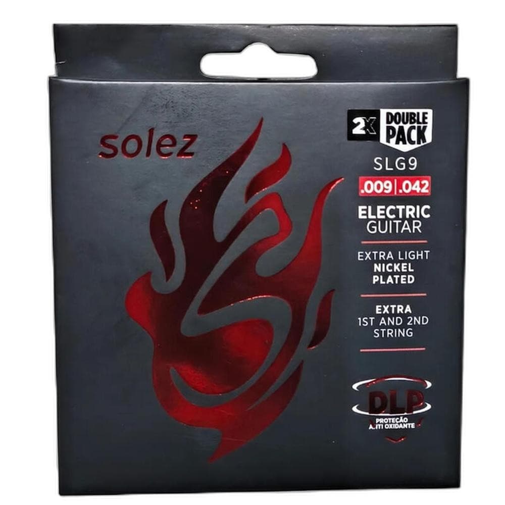 ENCORDOAMENTO SOLEZ SLG9 GUITARRA PACK C/ 2 JOGOS DE CORDAS 09