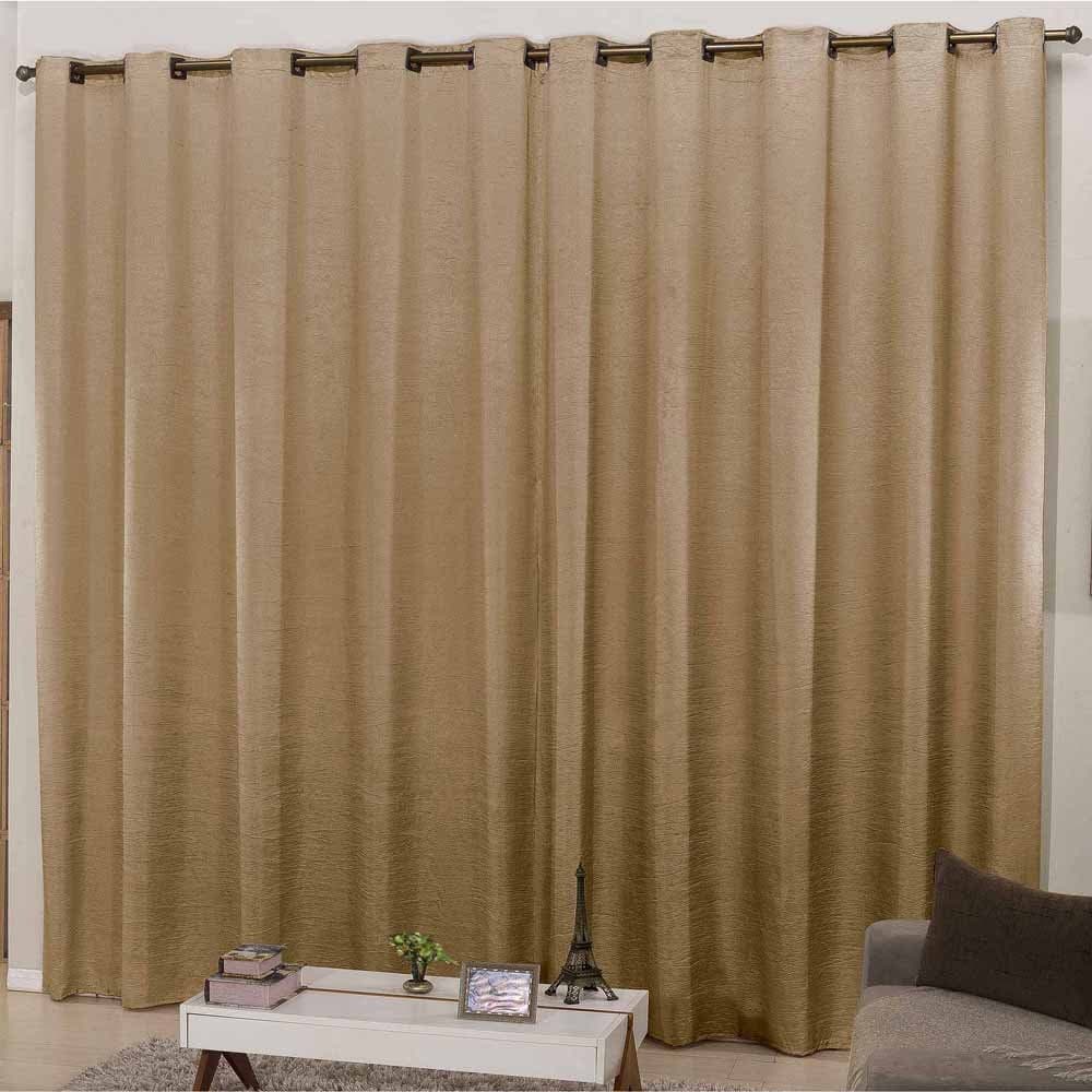 Cortina para Sala e Quarto 4,00m Larg. x 2,70m Altura Tecido Cetim Amassadinho