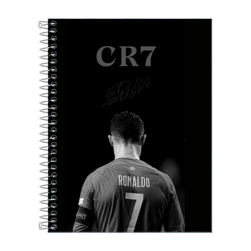 Caderno CR7 1,10 ou 20 Matérias Design Exclusivo Capa Dura Premium