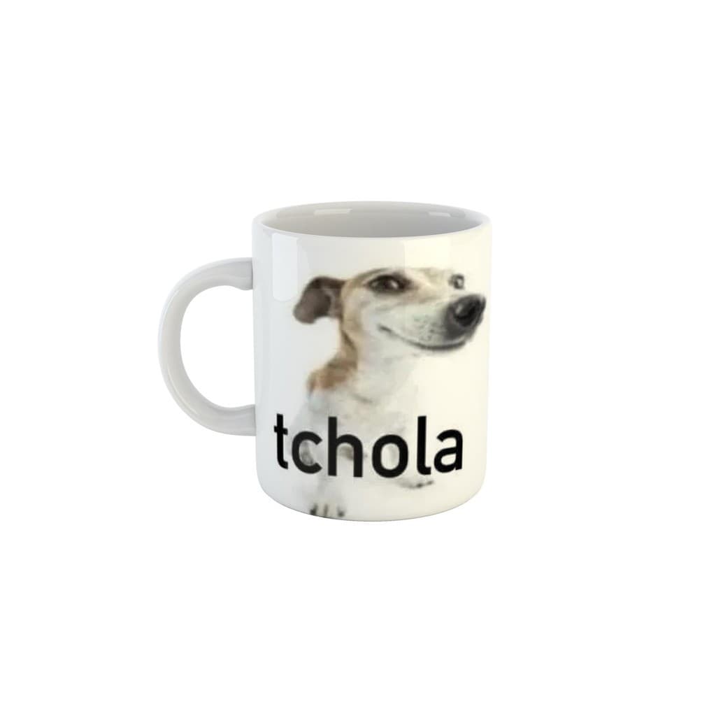 Caneca Meme Doguinho te zuando "Tchola"