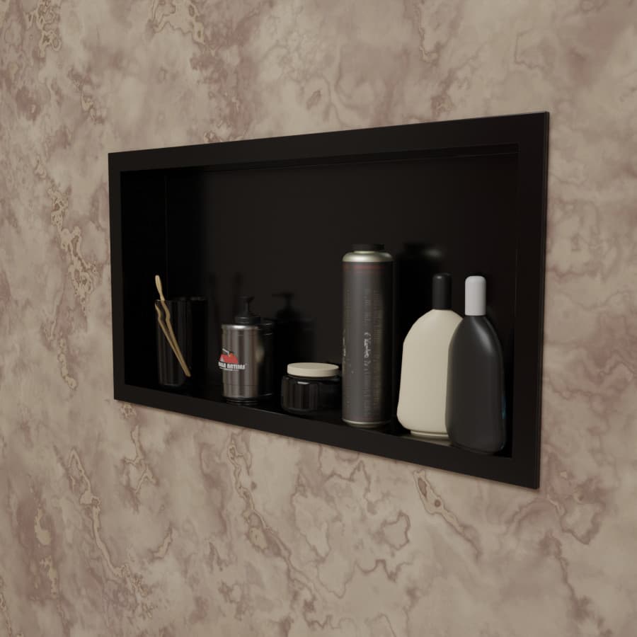 Nicho De Plástico 63x33cm Preto acessório para Banheiro Premium