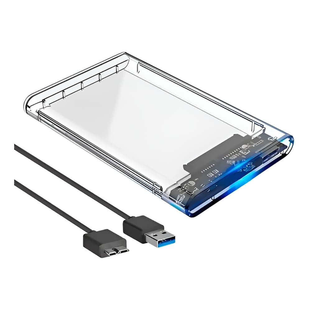 Case para HD Slim Externo Usb 3.0 Computador Ssd Hdd Sata 2.5 Notebook PC PS4 Transparente