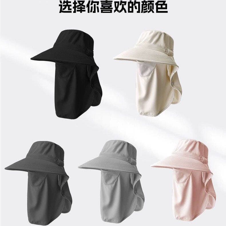 Senhoras de seda gelo All-Round apicultor protetor solar chapéu máscara facial integrado pescoço proteção feminino verão