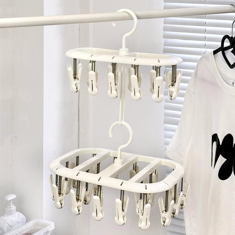 Rack de secagem de meias para bebês Prendedor de roupa com vários clipes