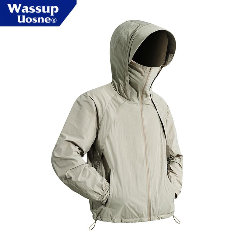 WASSUP Roupas Protetor Solar Com Capuz Homens Mulheres Verão Ultra-Fino Respirável Jaqueta Anti-Ultravioleta Protetor So