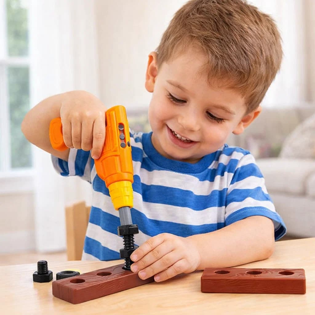 Kit de Ferramentas Infantil com Furadeira de Brinquedo – 9 Brincando e Aprendendo