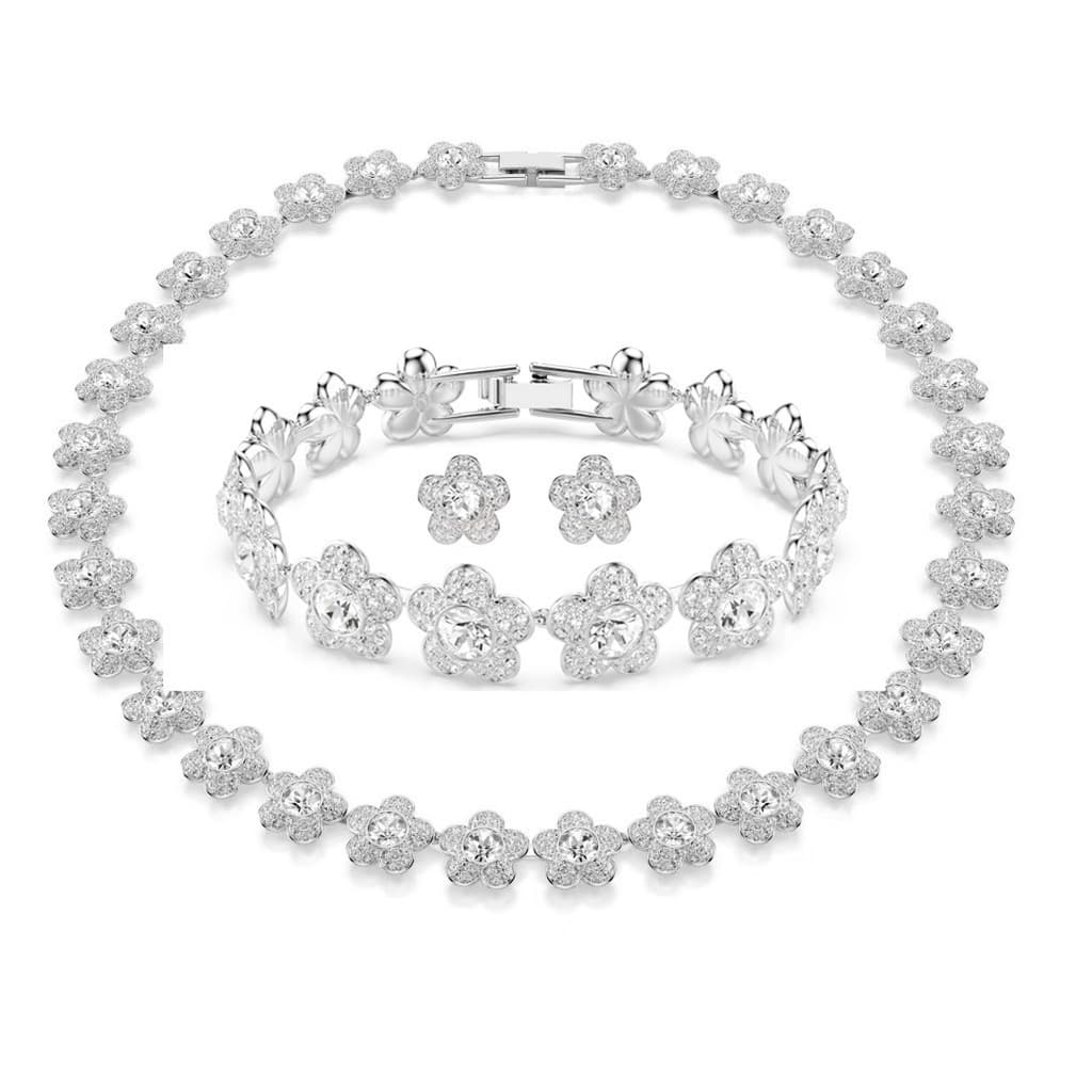 Colar Feminino, Cápsula, Conjunto de Flores com Diamantes, Exquisita Corrente para Clavícula TXXB