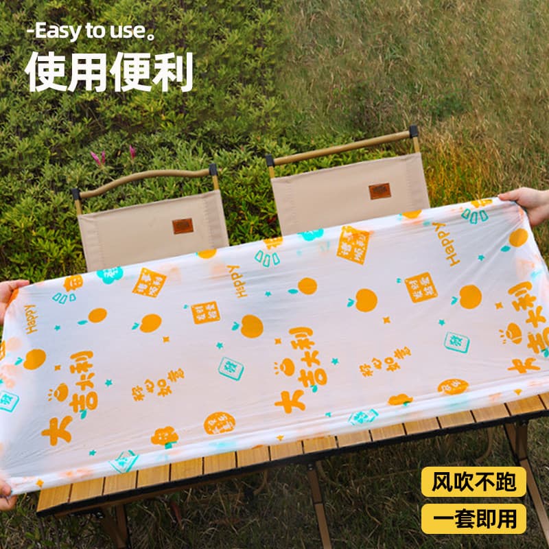 Toalha de mesa descartável para acampamento ao ar livre, piquenique, feixe de boca, atmosfera retangular, rolo de ovo, t