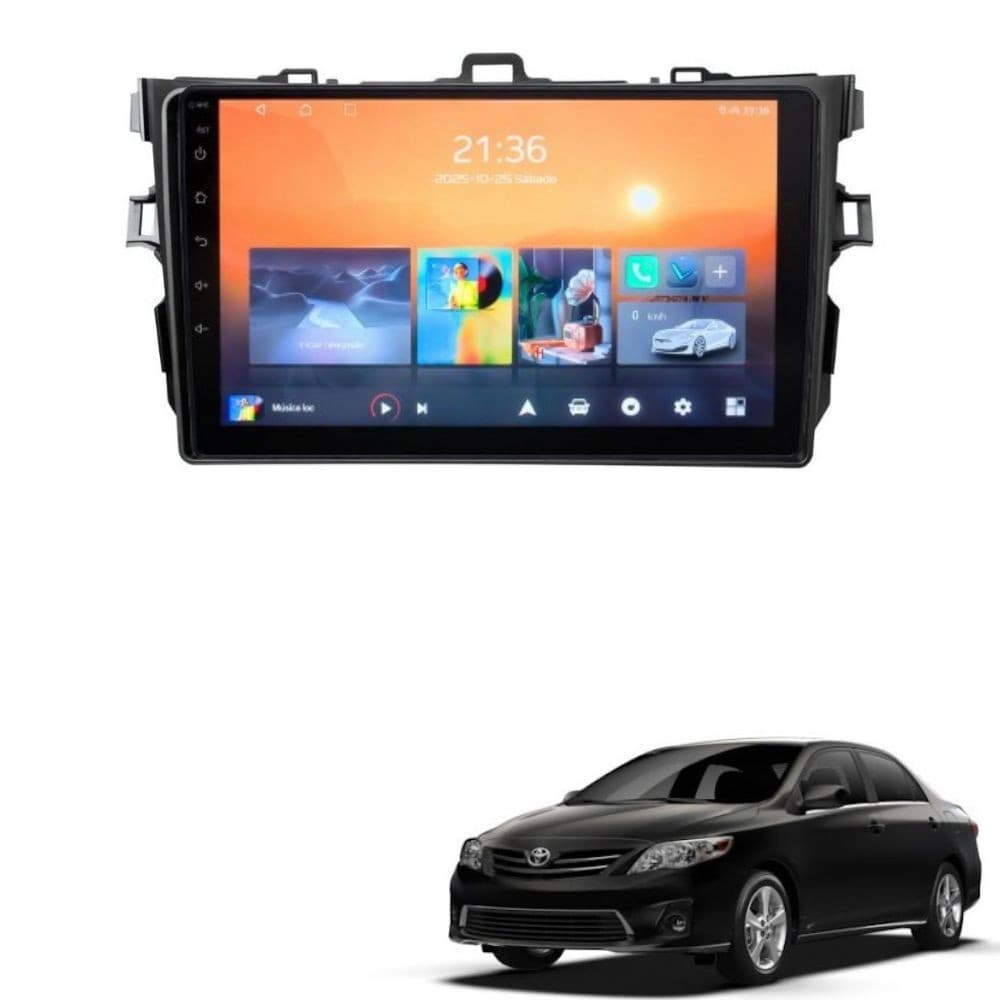 Kit Multimídia 9" Adak 2+64Gb Quadcore Gps Corolla 2008/13