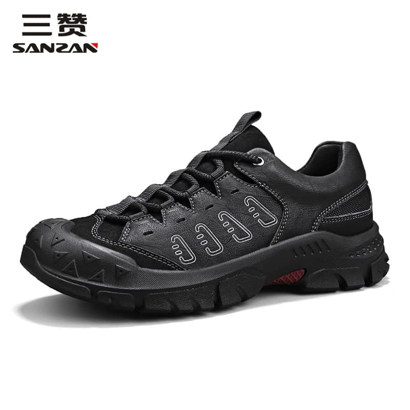 Sanzan sapatos masculinos primavera 2026 novo estilo masculino esportes ao ar livre sapatos casuais puro couro sola maci