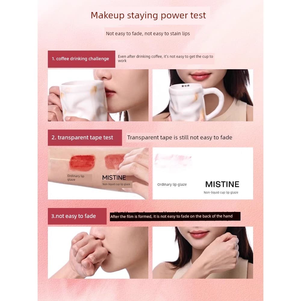 | 【lip tint ruby rose】 | ✸Mistine mistine leite café batom esmalte labial feminino hidratante fosco espelho antiaderente