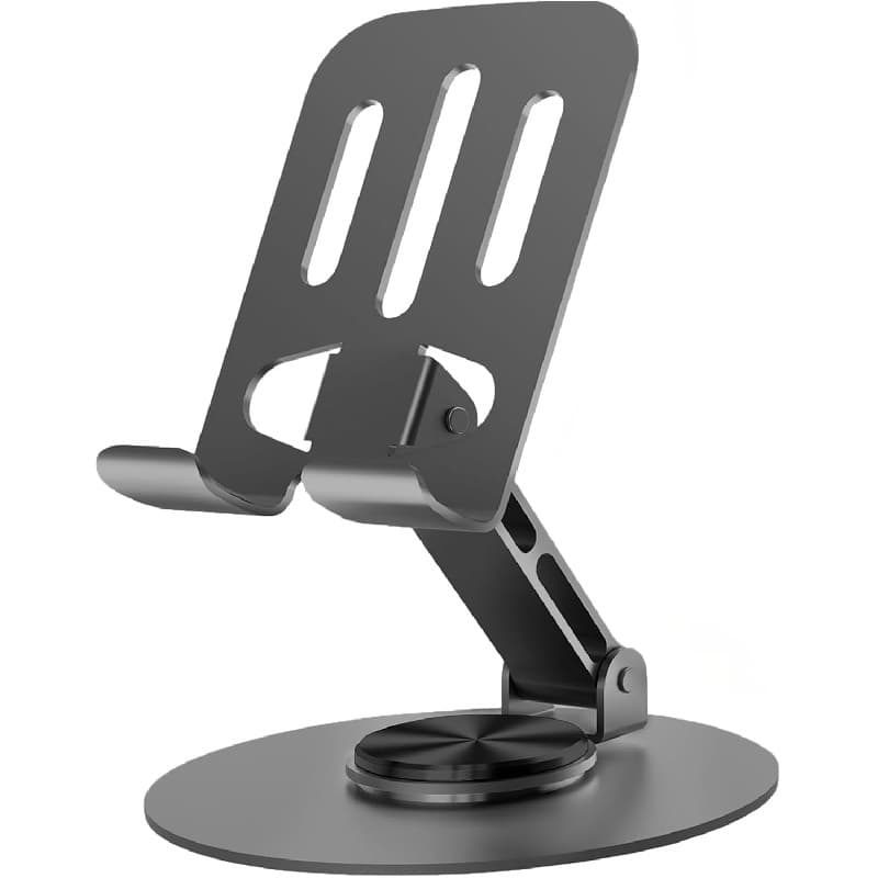 Suporte universal de metal para celular, ajustável a múltiplos ângulos com rotação de 360 graus. °   Suporte de Telefone