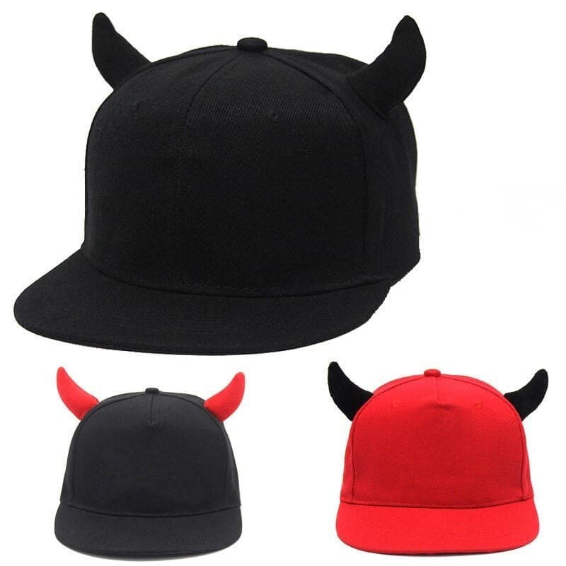 Boné De Beisebol Monster Ear Com Chifres Do Diabo Preto Esportivo Hip Hop Snapback Chapéu Para Mulheres E Homens