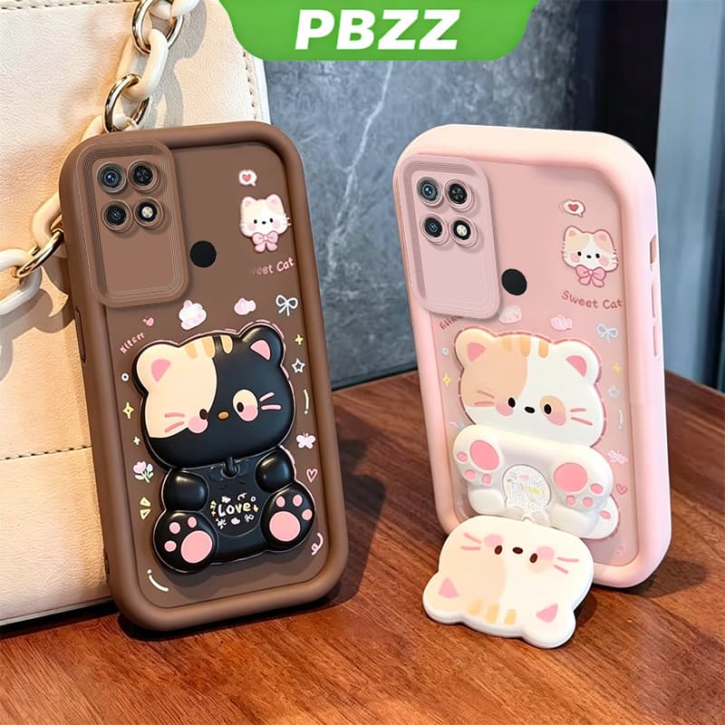 Capa Para redmi 10c 10 5g 10 POCO C40 4g capinha normal Suporte de gatinho fofo feminina JTXMMZJ1